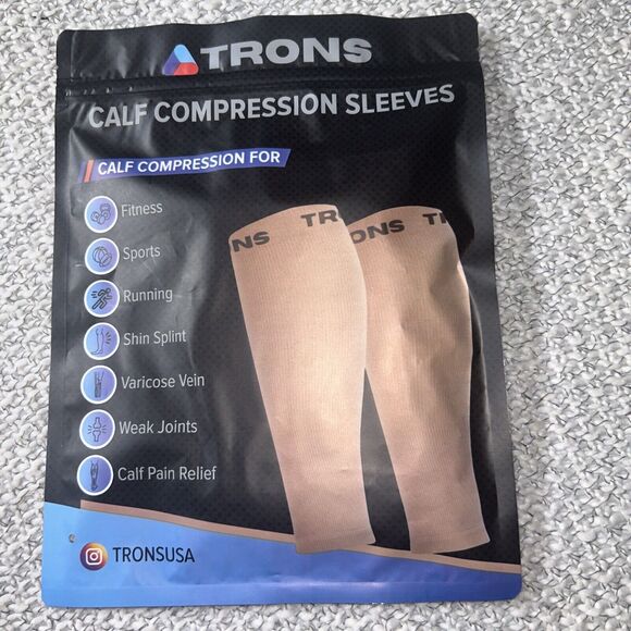 TRONS calf Compression Sleeves Xtra Large White Unisex - Picture 3 of 5